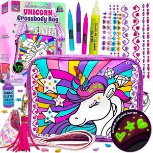 Decorate Your Own Unicorn Glow in the Dark Crossbody Bag Kit
